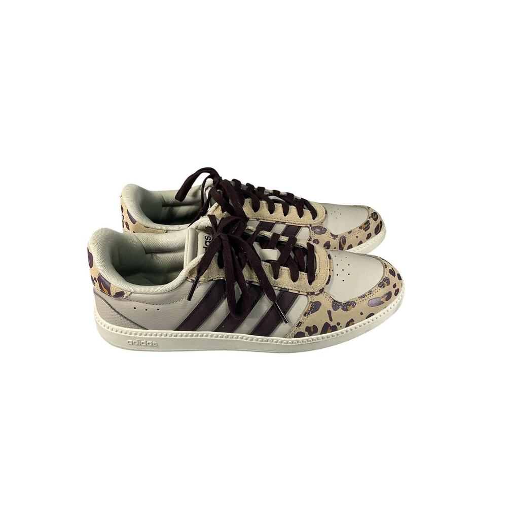 adidas Cloudfoam Animal Print Comfort Sneakers Black Brown Beige Women size 8.5
